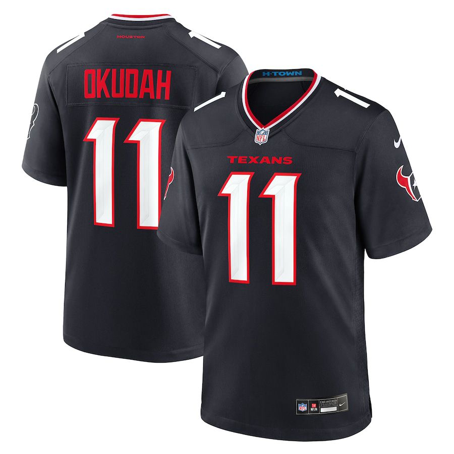 Men Houston Texans #11 Jeff Okudah Nike Navy Team Game NFL Jersey